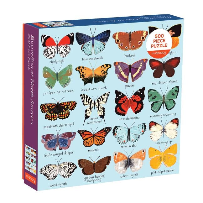 Butterflies of North America 500 Piece Family Puzzle Board Games Galison