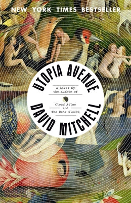 Paperback of Utopia Avenue by Random House Trade, showing the book cover with colorful artwork and title text.