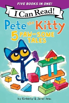 Paperback of Pete the Kitty: 5 Paw-Some Tales, featuring colorful illustrations of Pete the Kitty in various adventures for early readers.