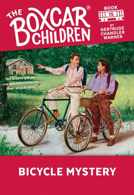 Paperback copy of Bicycle Mystery novel by Random House Books for Young Readers, showing the book cover with colorful artwork.