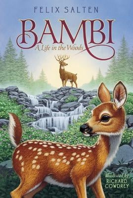 Paperback of Bambi: A Life in the Woods by Aladdin Paperbacks showing the book cover with illustrated forest scene.