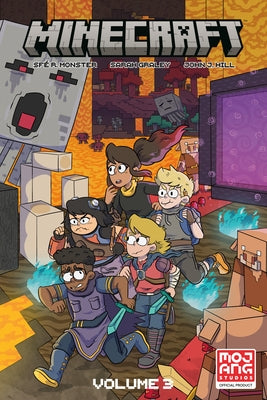 Dark Horse Books Minecraft Volume 3 graphic novel paperback showing colorful Minecraft characters and vibrant cover art.