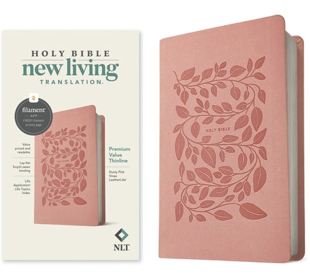 NLT Premium Value Thinline Bible, Filament Enabled (Leatherlike, Dusty Pink Vines) Bible Tyndale House Publishers