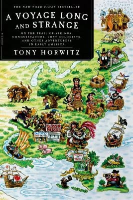 Paperback of "A Voyage Long and Strange" by Picador USA, showing the book cover with historic exploration imagery.