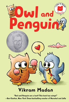 Paperback Owl and Penguin children's book by Holiday House featuring colorful illustrations of an owl and a penguin.