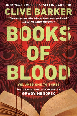 Paperback of Clive Barker's Books of Blood 1-3 by Penguin Publishing Group, featuring dark, eerie cover art with horror-themed design.