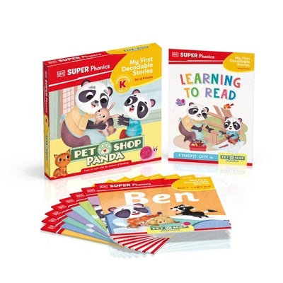 DK Super Phonics My First Decodable Stories Pet Shop Panda paperback book with colorful pet illustrations for early readers