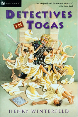 Paperback of "Detectives in Togas" by Clarion Books featuring a cover illustration with detectives in togas and ancient setting.