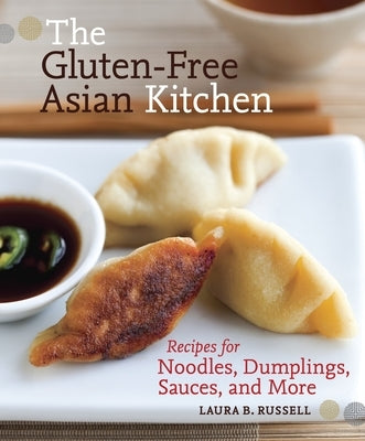 Paperback cookbook titled "The Gluten-Free Asian Kitchen" featuring recipes for noodles, dumplings, and sauces by Celestial Arts.