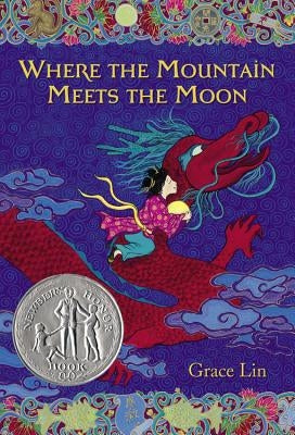 Paperback of "Where the Mountain Meets the Moon" by Little, Brown Books for Young Readers, featuring colorful cover art.