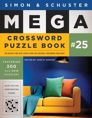 Paperback Simon & Schuster Mega Crossword Puzzle Book #25 by Gallery Books, featuring colorful cover and crossword puzzles.