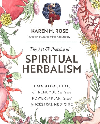 Paperback book titled "Art & Practice of Spiritual Herbalism" by Fair Winds Press, featuring herbal illustrations on the cover.