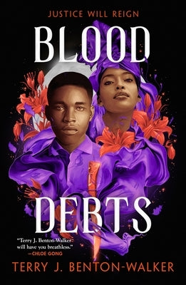 Paperback of Blood Debts by Tor Teen featuring dark, moody cover art with mystical symbols and shadowy figures.