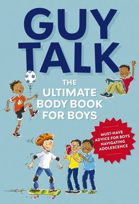 Paperback book titled "Guy Talk: The Ultimate Boy's Body Book" by Applesauce Press, featuring colorful illustrations on the cover.