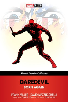 Marvel Universe Daredevil: Born Again paperback book from the Marvel Premier Collection with cover art featuring Daredevil.