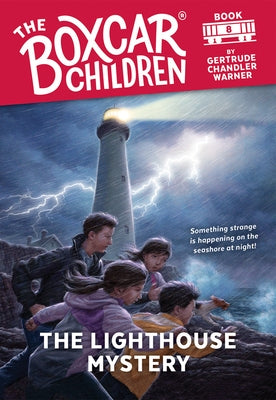 Paperback copy of The Lighthouse Mystery by Random House Books for Young Readers, showing the book cover with lighthouse illustration.