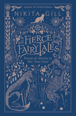Open paperback of Fierce Fairytales by Legacy Lit featuring colorful illustrated cover with whimsical fairy tale artwork.