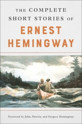 Paperback of The Complete Short Stories of Ernest Hemingway by Scribner Book Company, featuring a close-up of the book cover