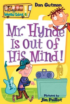 Paperback of "Mr. Hynde Is Out of His Mind!" by HarperCollins, showing the book cover with colorful illustrations and title text.