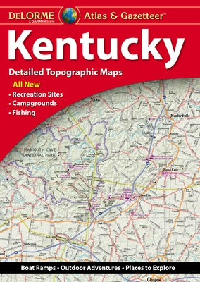 Delorme Atlas & Gazetteer for Kentucky, mass market paperback with detailed maps and geographic information.
