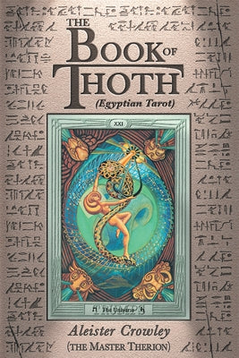 Paperback of The Book of Thoth Egyptian Tarot deck by Weiser Books, featuring detailed Egyptian-themed tarot card artwork.
