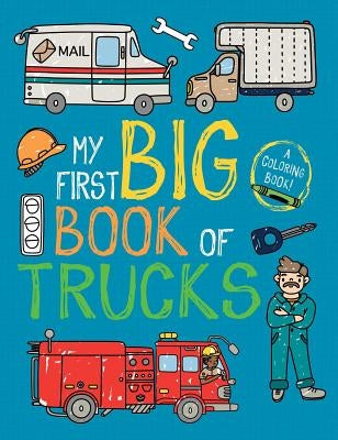 Colorful cover of Little Bee Books' My First Big Book of Trucks paperback featuring various truck illustrations for young children
