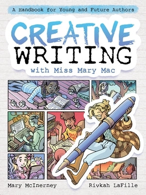 Creative Writing with Miss Mary Mac paperback handbook for young authors, featuring colorful illustrations and writing tips.