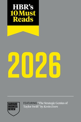 Paperback copy of HBR's 10 Must Reads 2026 featuring management ideas and a photo of Taylor Swift on the cover, from Harvard Business Review Press.