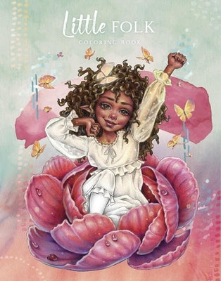 Coloring book page from Llewellyn Publications' Little Folk Coloring Book featuring whimsical fairy and elf illustrations in a paperback format.