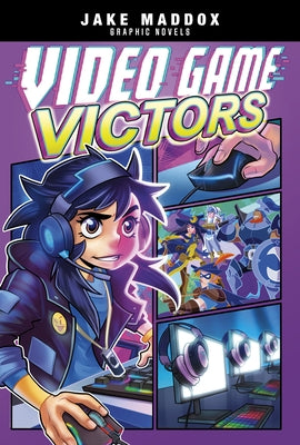 Paperback copy of "Video Game Victors" by Stone Arch Books, featuring colorful cover art with gaming-themed illustrations.