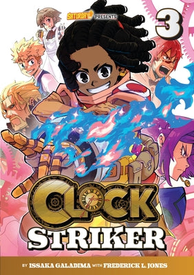 Paperback book titled "Clock Striker, Volume 3: The Cogs in the Machine" by Rockport Publishers, with a cover image of clock gears.