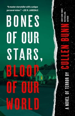 Paperback cover of "Bones of Our Stars, Blood of Our World" novel by Gallery Books featuring dark, atmospheric artwork.