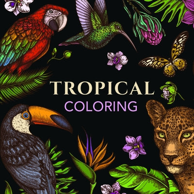 Tropical Coloring keepsake paperback book by New Seasons featuring vibrant tropical-themed illustrations for coloring fun.