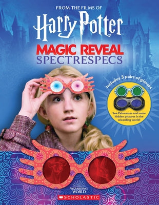 Scholastic Inc. Magic Reveal Spectrespecs paperback book showing colorful cover with magical illustrations from the Harry Potter universe