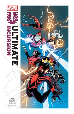 Marvel Universe Ultimate Incursion paperback book cover featuring comic-style artwork and superhero characters.