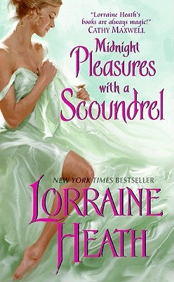 Cover image of "Midnight Pleasures with a Scoundrel" mass market paperback by Avon Books, featuring a romantic novel cover design.
