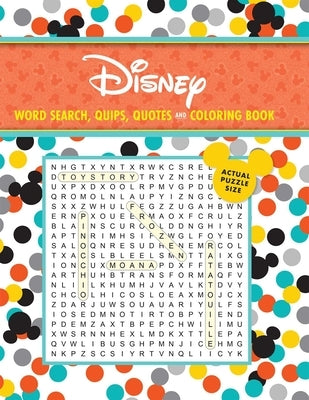 Disney Word Search, Quips, Quotes, and Coloring Book paperback by Thunder Bay Press featuring Disney characters and themed puzzles.
