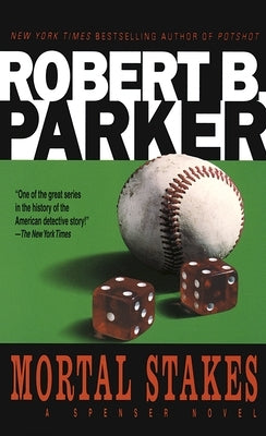 Mass market paperbound of Mortal Stakes by Dell, featuring the book’s cover with artwork and title text.