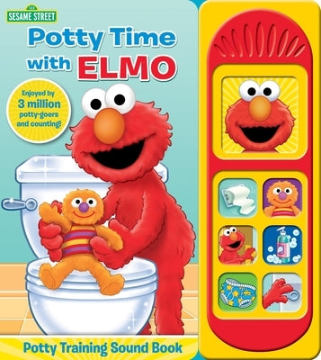 Pi Kids Sesame Street Potty Time with Elmo potty training sound board book for toddlers, featuring colorful Elmo illustrations.