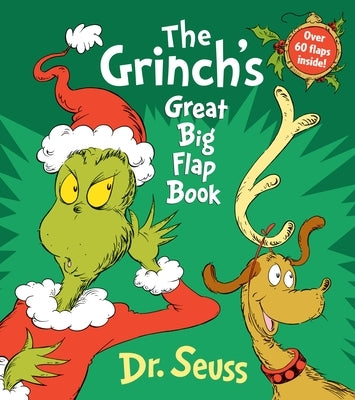 Colorful The Grinch's Great Big Flap Book board book by Random House with lift-the-flaps for children, featuring Grinch characters and scenes.