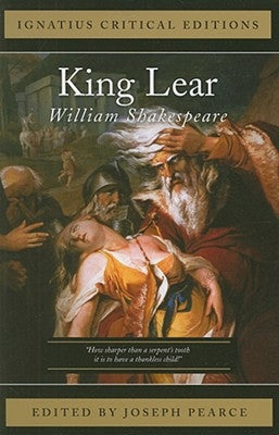 Paperback of The Tragedy of King Lear by Ignatius Press, showing the book cover with title and author details.