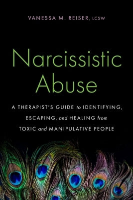 Paperback book titled "Narcissistic Abuse" by Balance, featuring a cover with a therapist's guide on identifying and healing from toxic relationships.