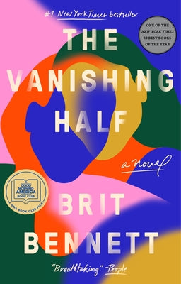 Paperback of The Vanishing Half novel by Riverhead Books, featuring the book cover with title and author details.