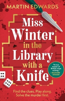 Paperback of Miss Winter in the Library with a Knife by Poisoned Pen Press, featuring a mysterious library scene on the cover.