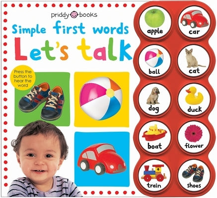 Let's Talk board book by Priddy Books US featuring colorful illustrations and engaging text for young children.