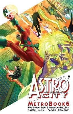 Paperback copy of Astro City Metrobook Volume 6 comic book by Image Comics, showing the front cover with colorful artwork.