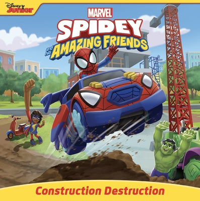 Paperback of Spidey and His Amazing Friends: Construction Destruction by Marvel, featuring Spider-Man in a construction scene.