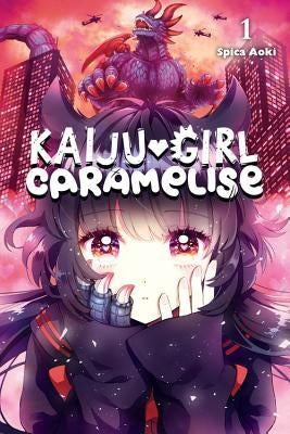 Paperback of Kaiju Girl Caramelise Vol. 1 featuring colorful illustrated cover art and character designs from Yen Press.