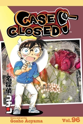 Paperback of Case Closed, Vol. 96 manga by Viz Media, featuring detailed cover art with characters and title text.