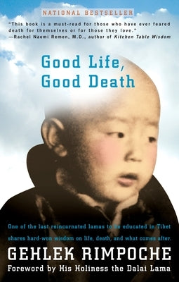 Paperback of "Good Life, Good Death" by Riverhead Books showing the cover with Tibetan-inspired artwork and title text.